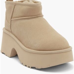 UGG Cream Platform Ankle Boots